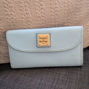 Dooney And Bourke Emerson Leather Continental Light Blue Wallet